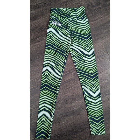 NFL Team Apparel Seattle Seahawks Rain Print Workout Leggings Women's Small - Picture 1 of 4